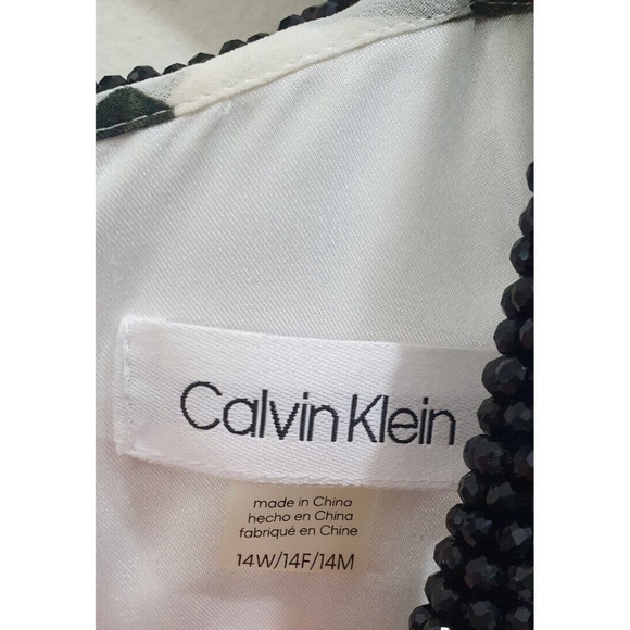 CALVIN KLEIN Womens White Sleeveless Full-Length Hi-Lo Formal Dress 14W - Picture 7 of 13